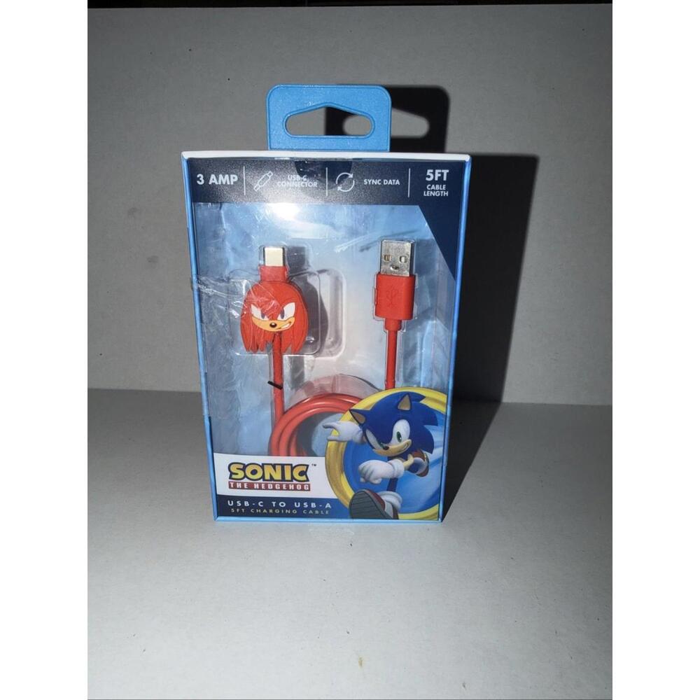 NEW Sonic The Hedgehog KNUCKLES USB-A‎ to USB-C 5ft Charging Cable